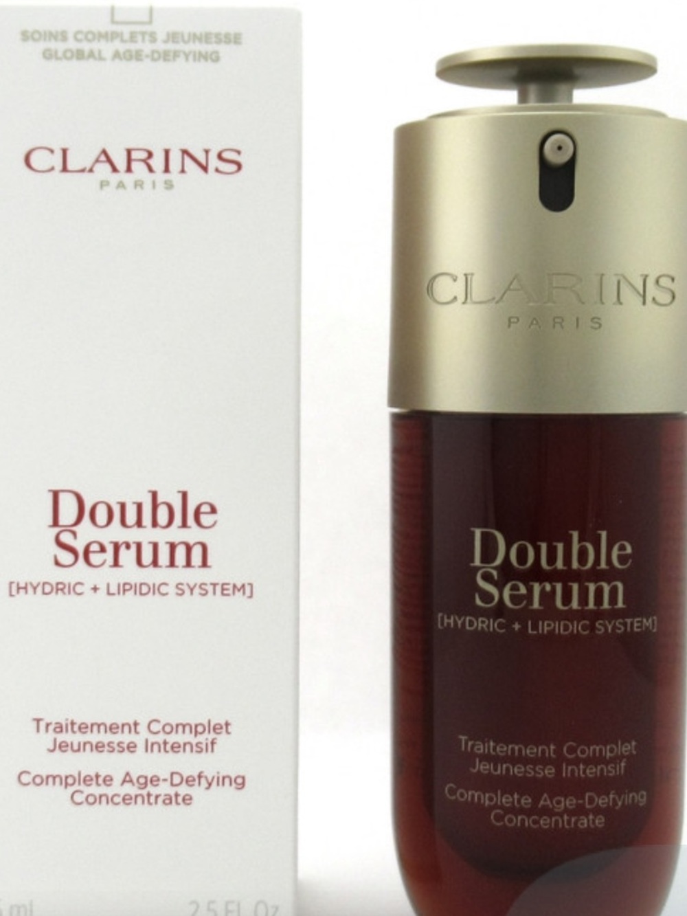 Clarins Double Serum - Burgundy and Gold Bottle